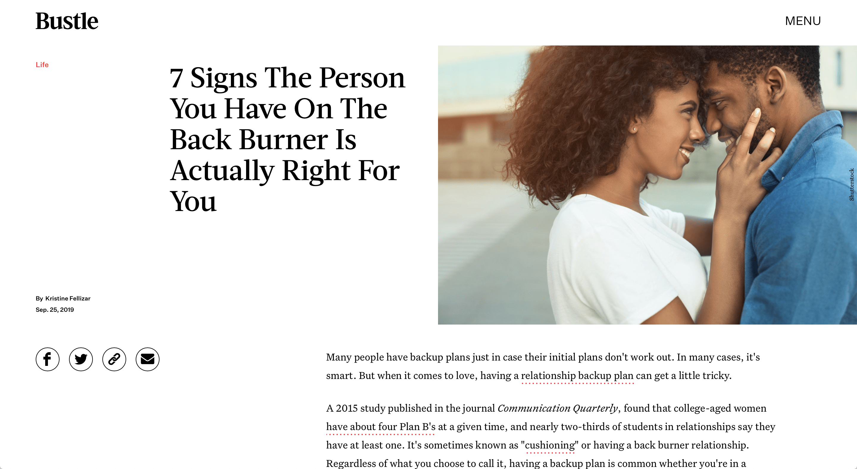 Signs The Person Is Right For You (Bustle) | LPTG Quote