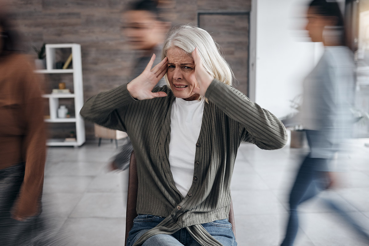 woman having a panic attack