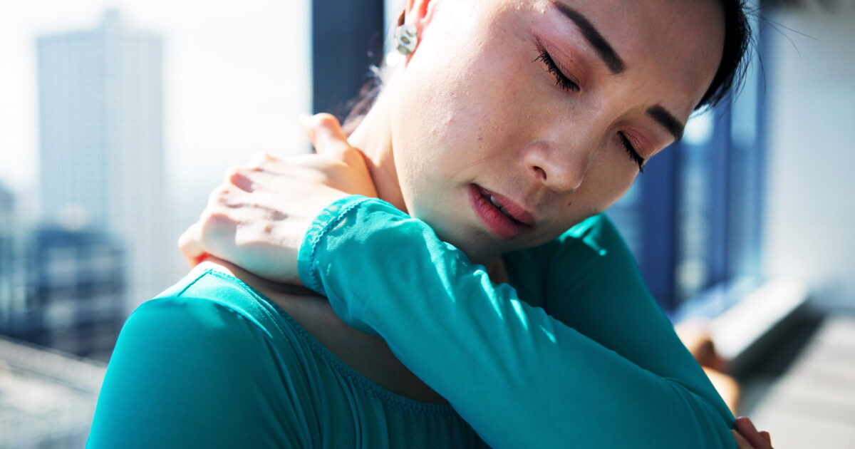 woman with body tension
